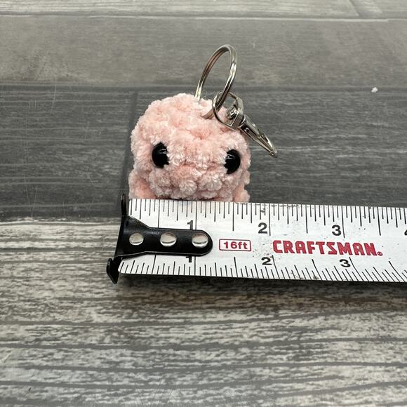 Handmade Pink Octopus Crocheted Amigurumi Key Chain With Clip {KK} - Picture 6 of 8